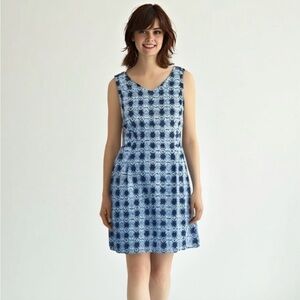 Tommy Hilfiger Blue Patterned Sleeveless Dress Size 8